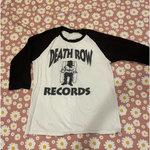 Unisex size Small 3/4 length sleeve Death Row Records baseball ringer tee - Picture 5 of 14